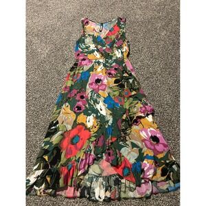 D13 Plenty by Tracy Reese Floral Ruffle High Low Maxi Dress Womens XS